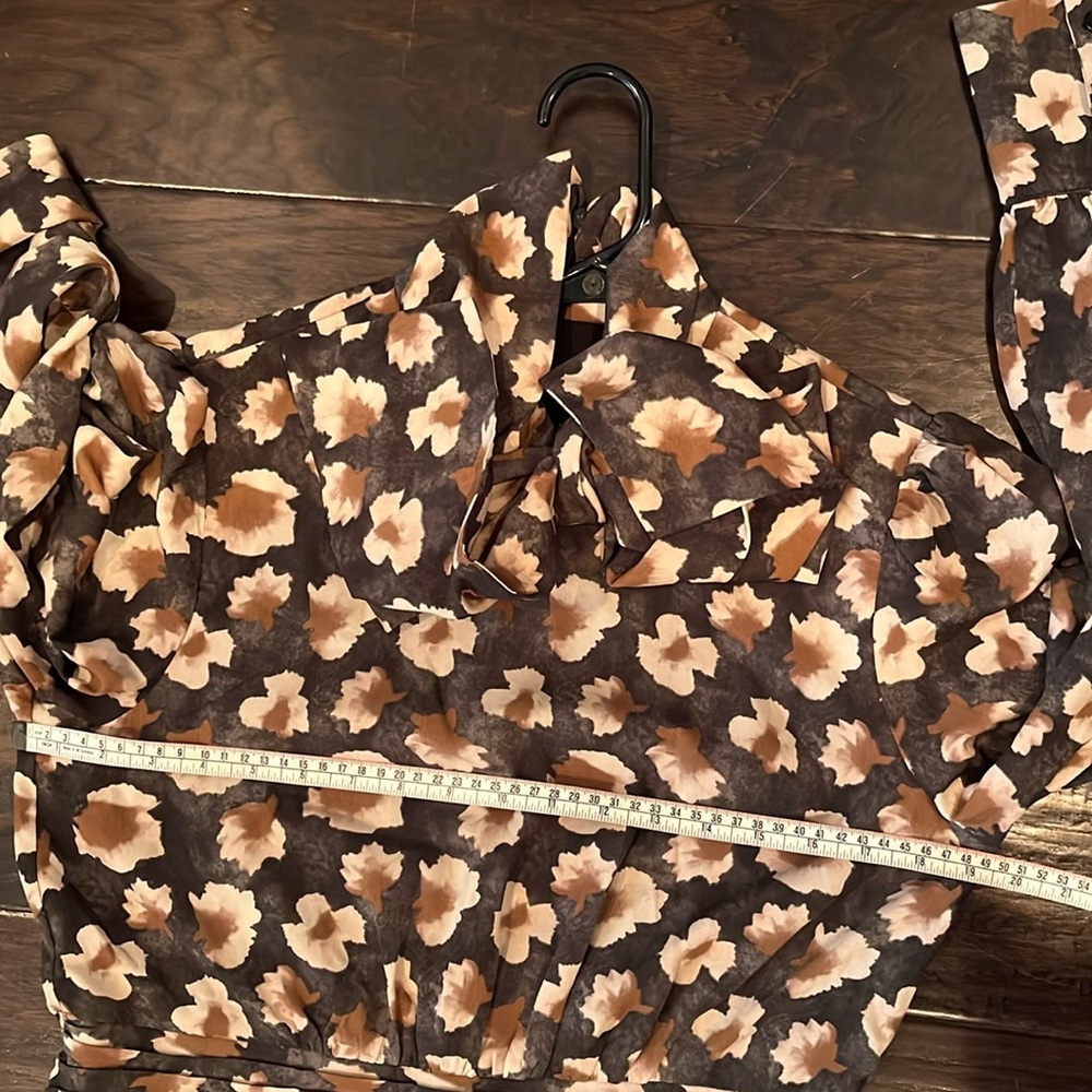 Georgette Brown Floral Print, Woman Size Large - Picture 6 of 11